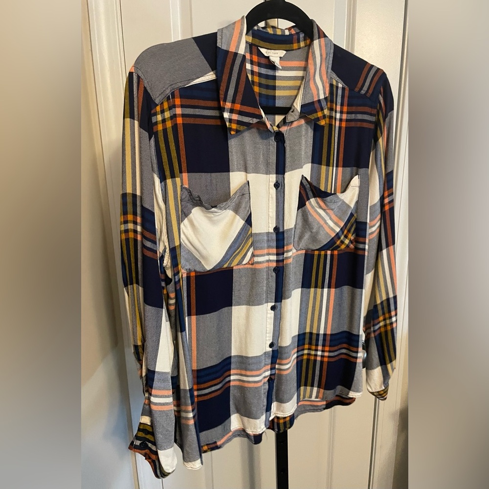 Plaid Button Down Shirt for Women